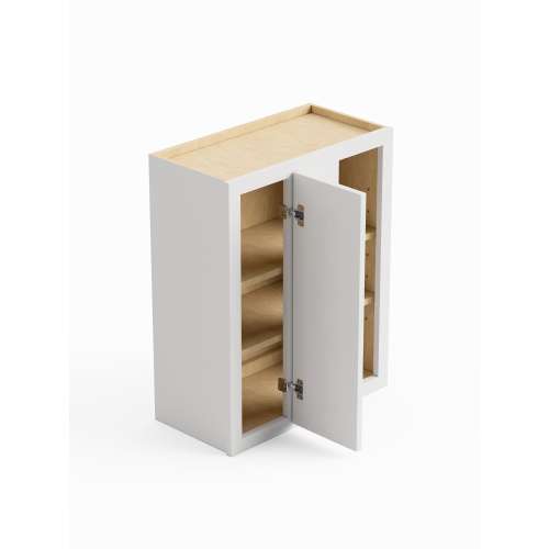 SMWBC2730L-ASM-FR02-WH Framington 27-in x 12-in x 30-in Assembled Latitude Blind Wall Cabinet With Left-Hand Door, White