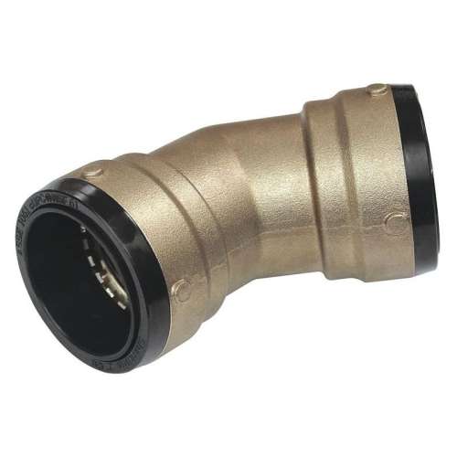 DZR Brass Elbow, 45-Degree, DZR Brass Body Material, Push-Fit Connection Type