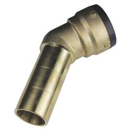 DZR Brass Elbow, 45-Degree, DZR Brass Body Material, Push-Fit Connection Type