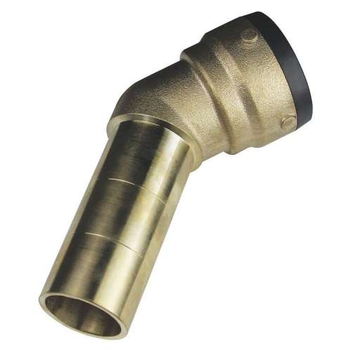 DZR Brass Elbow, 45-Degree, DZR Brass Body Material, Push-Fit Connection Type
