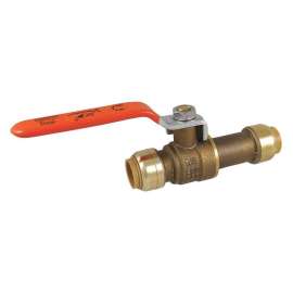 Ball Valve, Brass, Push-Fit, 1/2-in, 200 psi