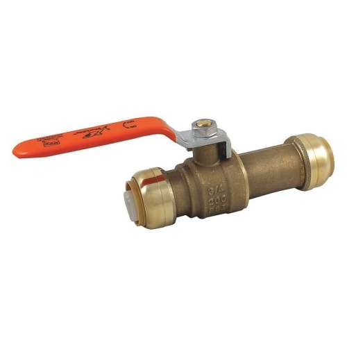 Ball Valve, Brass, Push-Fit, 3/4-in, 200 psi