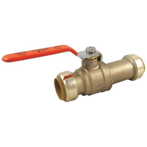 Ball Valve, Brass, Push-Fit, 1-in, 200 psi