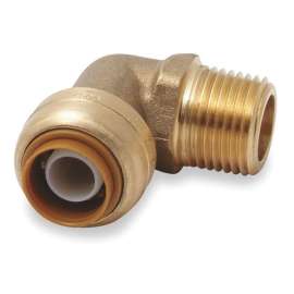 Metal Swivel Elbow, 90-Degree, DZR Brass Body Material, Tube Connection Type