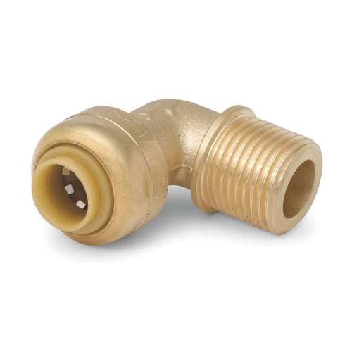 Metal Male Elbow, 90-Degree, Chrome Plated DZR Brass Body Material, Tube x MIP Connection Type