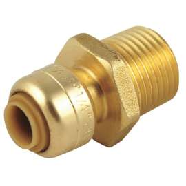 Metal Male Reducing Adapter, DZR Brass Body Material, Tube x MNPT Connection Type