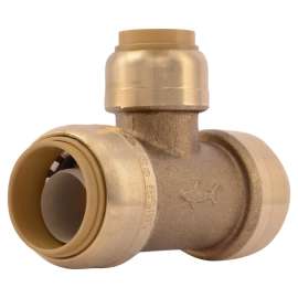 U412LF TEE 3/4X1/2 BRASS CXCXC U412LF - PUSH CONNECT ENDS