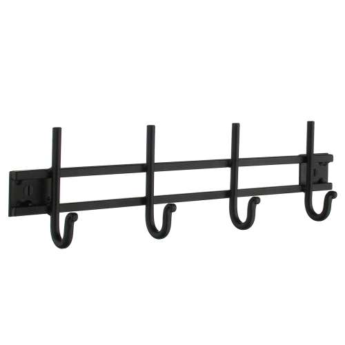 Quadruple Coat Rail in Black Wrought Iron
