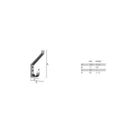 Large Coat and Hat Hook in Satin Aluminum