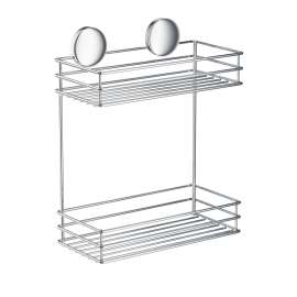 Self Adhesive Double Shower Basket in Polished Chrome