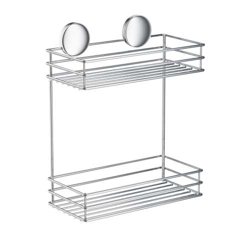 Self Adhesive Double Shower Basket in Polished Chrome