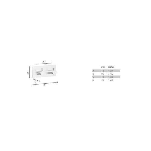 Design Double Hook in Polished Stainless Steel