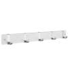 Quintuple Coat Rack in White Wood/Satin Aluminum
