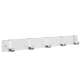 Quintuple Coat Rack in White Wood/Satin Aluminum