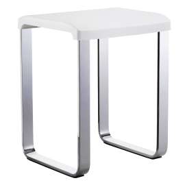 Shower/Vanity Chair in Polished Chrome/White