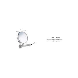 Wall Mounted 7X Magnification/Normal Make-Up Mirror in Polished Chrome