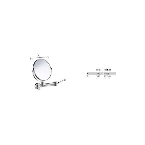 Wall Mounted 7X Magnification/Normal Make-Up Mirror in Polished Chrome