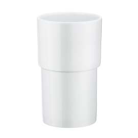 Porcelain Container Toilet Brush Container in White
