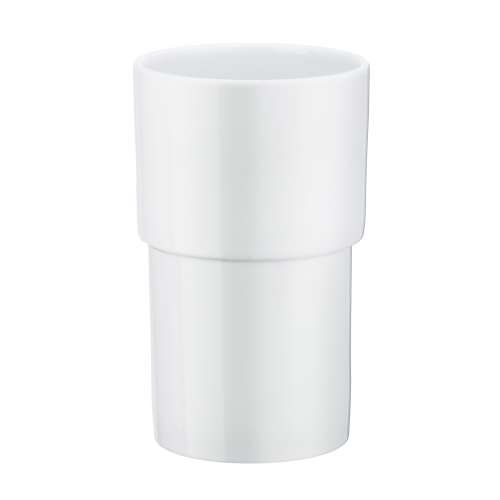 Porcelain Container Toilet Brush Container in White