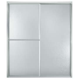 Deluxe 54.375 To 59.375-In X 70-In Framed Sliding Alcove Shower Door With Pebbled Glass
