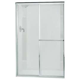 Deluxe 43 To 48-In X 65.5-In Framed Sliding Alcove Shower Door With Pebbled Glass