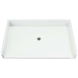 Shower Base 39.375-in L x 63.25-in W with Center Drain