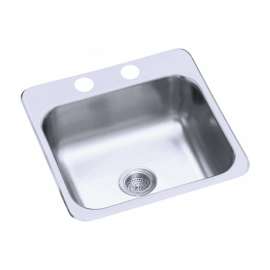B153-1 Stainless Steel Single Bowl Kitchen Sink 15-in W x 15-in L in Satin