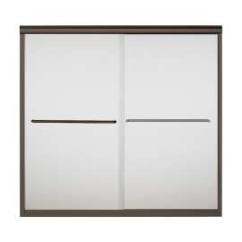 Finesse 59.625-In X 58.31-In Frameless Alcove Shower Door With Frosted Glass