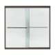 59.625-in x 58.31-in Frameless Bathtub Door in Deep Bronze with Lake Mist Glass Pattern