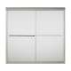 59.625-in x 58.31-in Frameless Bathtub Door in Nickel with Frosted Glass Pattern