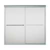 59.625-in x 58.31-in Frameless Bathtub Door in Silver with Frosted Glass Pattern