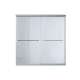 59.625-in x 58.31-in Frameless Bathtub Door in Silver with Grafite Glass Pattern