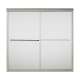 59.625-in x 55.75-in Frameless Bathtub Door in Nickel with Frosted Glass Pattern