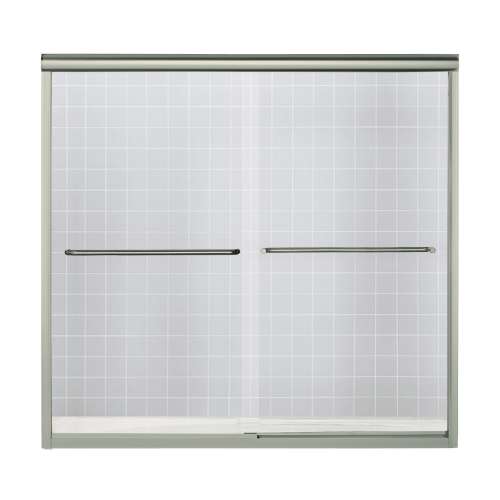 Finesse 59.625-n X 55.75-In Frameless Alcove Shower Door With Smooth/Clear glass texture Glass