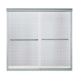 Finesse 59.625-In X 55.75-In Frameless Alcove Shower Door With Smooth/Clear glass texture Glass