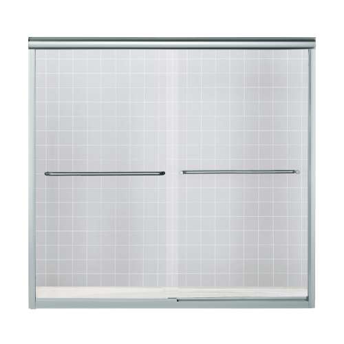 Finesse 59.625-In X 55.75-In Frameless Alcove Shower Door With Smooth/Clear glass texture Glass