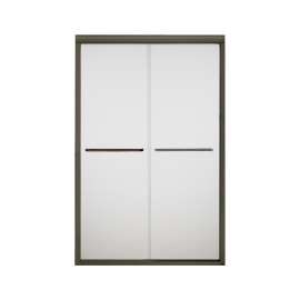 42.625-in to 47.625-in W x 70.0625-in H Frameless Sliding Shower Door in Deep Bronze with Frosted Glass Pattern