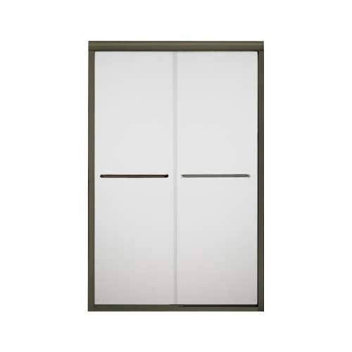42.625-in to 47.625-in W x 70.0625-in H Frameless Sliding Shower Door in Deep Bronze with Frosted Glass Pattern