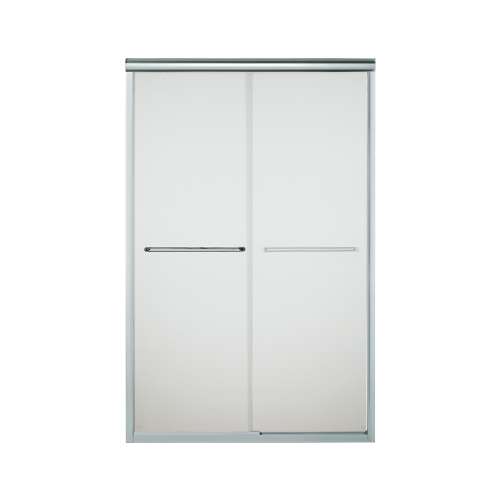 42.625-in to 47.625-in W x 70.0625-in H Frameless Sliding Shower Door in Silver with Frosted Glass Pattern