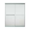 54.625-in to 59.625-in W x 70.0625-in H Frameless Sliding Shower Door in Silver with Frosted Glass Pattern