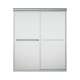 54.625-in to 59.625-in W x 70.0625-in H Frameless Sliding Shower Door in Silver with Frosted Glass Pattern
