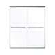 54.625-in to 59.625-in W x 70.0625-in H Frameless Sliding Shower Door in Silver with Clear Glass