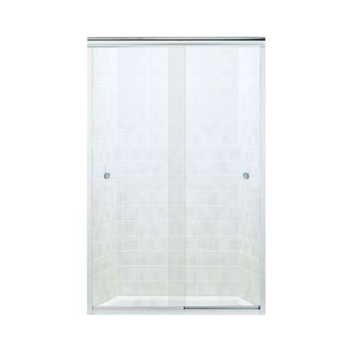 42.62-in to 47.62-in W x 70.06-in H Sliding Shower Door in Nickel with Clear Glass