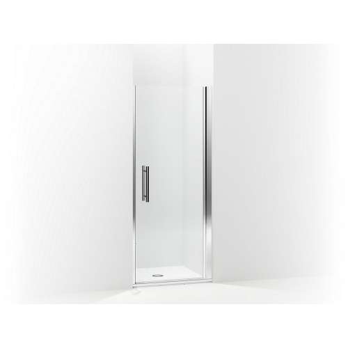 5699-34S-G05 Finesse Peak 34-1/2-in Max Opening X 67-in H Headerless Frameless Pivot Shower Door, Silver