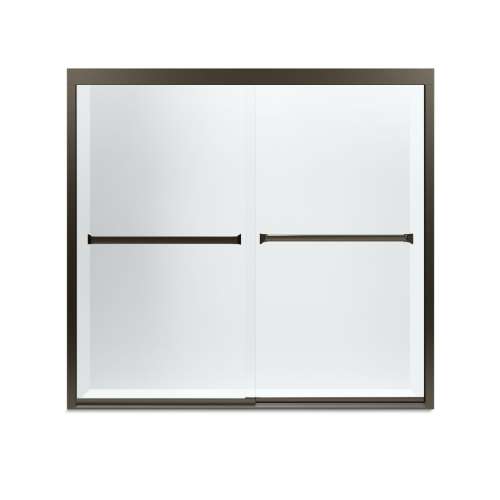 59.37-in x 55.12-in Frameless Bathtub Door in Deep Bronze with Clear Glass
