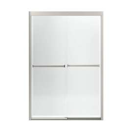 42.62-in to 47.62-in W x 69.68-in H Sliding Shower Door in Nickel with Clear Glass
