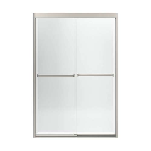 42.62-in to 47.62-in W x 69.68-in H Sliding Shower Door in Nickel with Clear Glass