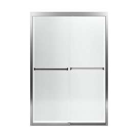 42.62-in to 47.62-in W x 69.68-in H Sliding Shower Door in Silver with Clear Glass