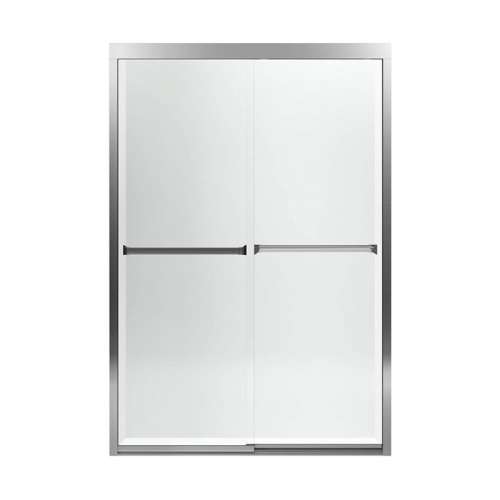 42.62-in to 47.62-in W x 69.68-in H Sliding Shower Door in Silver with Clear Glass