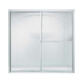 Deluxe 59.38-In x 56.25-In Framed Alcove Shower Door With Rain Texture Glass